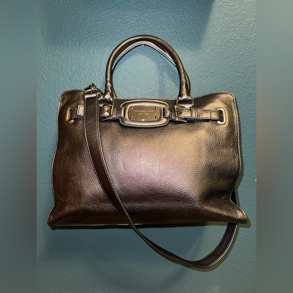 Michael Kors Metallic Leather Satchel – NEW, Never Used!